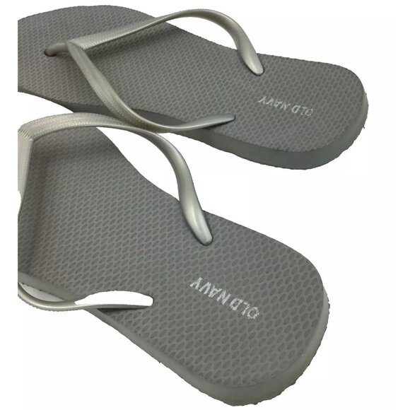 Old Navy Womens Slippers Size 9 Gray Rubber Casual Beach Flip Flops - Picture 2 of 5